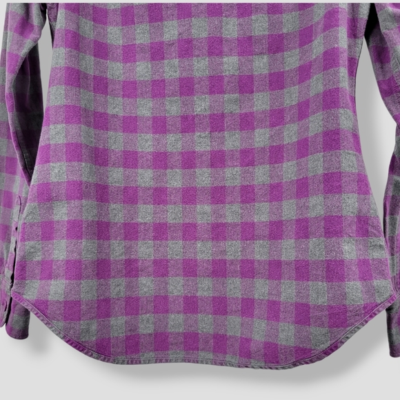 Retro Y2K MadeMe Buffalo Check Plaid Flannel Button Down Shirt Purple - Picture 11 of 14